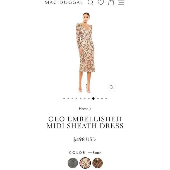 - NWT Mac Duggal GEO EMBELLISHED MIDI SHEATH DRESS size 8 $498. H - Picture 6 of 13